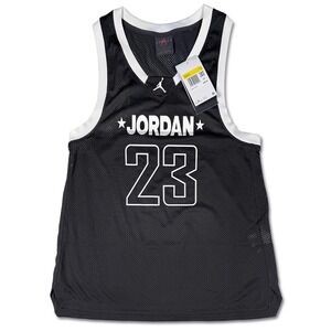 Jordan 23 Tank Top Jersey - NWT Womens Size Small Black / White - #49805-M3